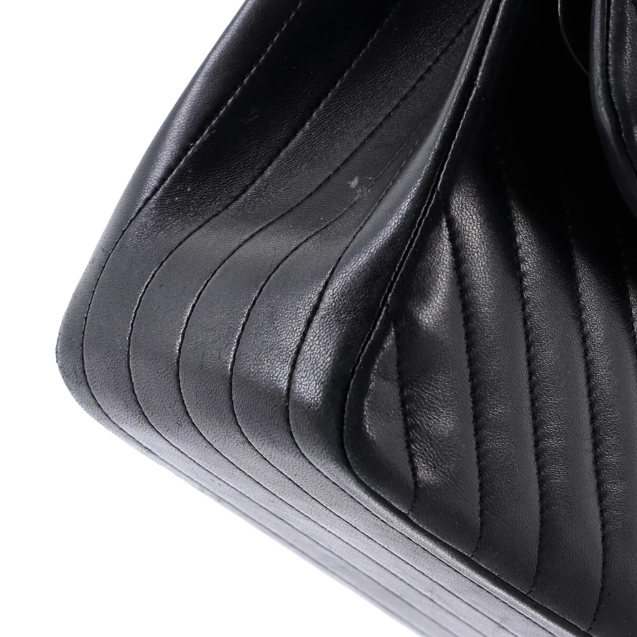 So Black Classic Double Flap Bag Chevron Lambskin Jumbo - Deep Luxury