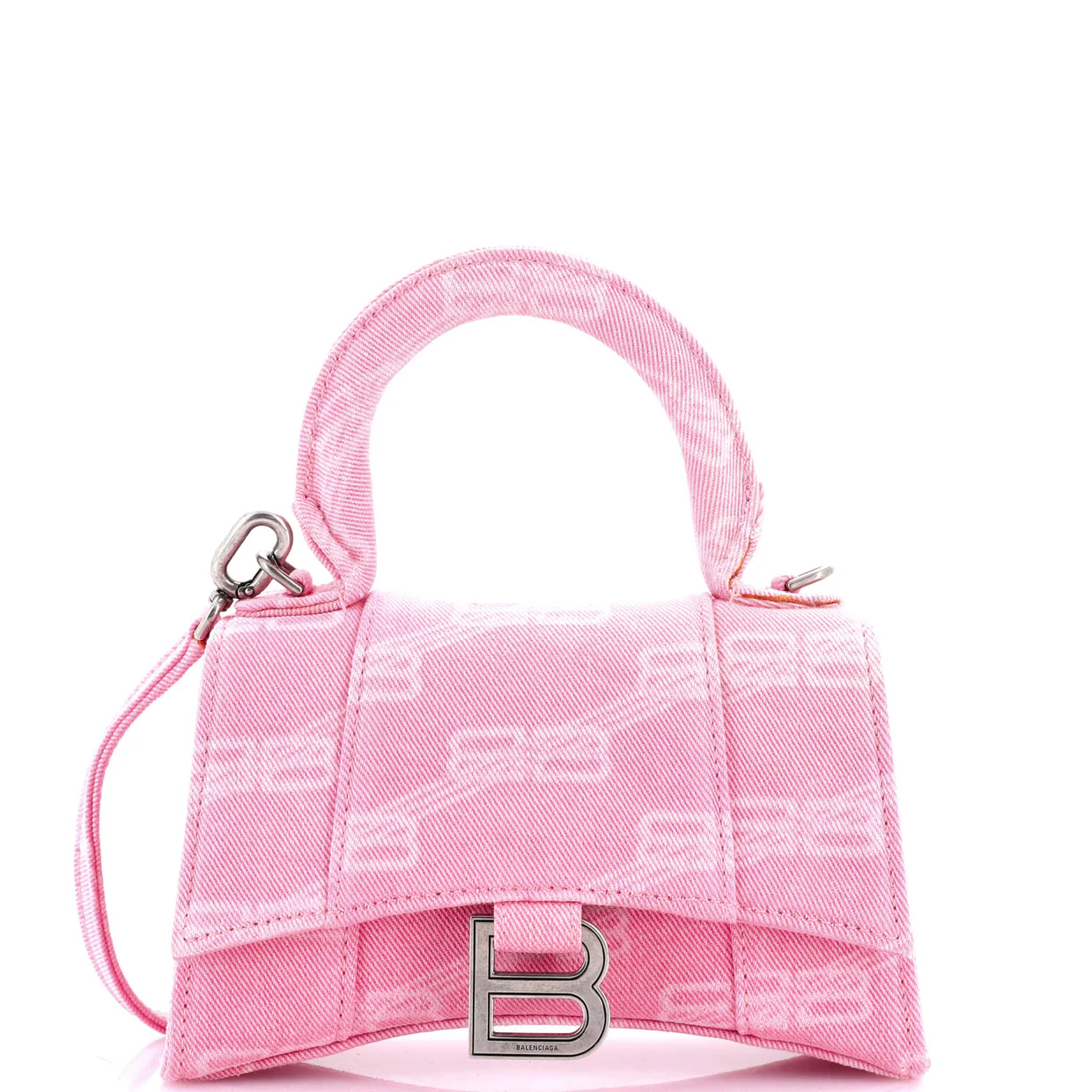 Hourglass Top Handle Bag BB Monogram Denim XS - Deep Luxury