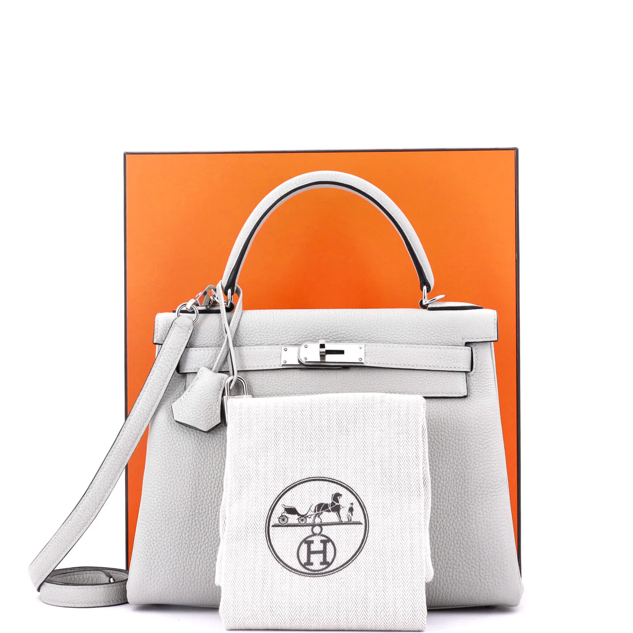 Kelly Handbag Grey Togo with Palladium Hardware 28 - Deep Luxury