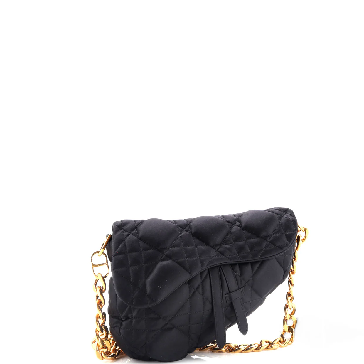 x ERL Venice Saddle Chain Bag Cannage Quilt Satin - Deep Luxury