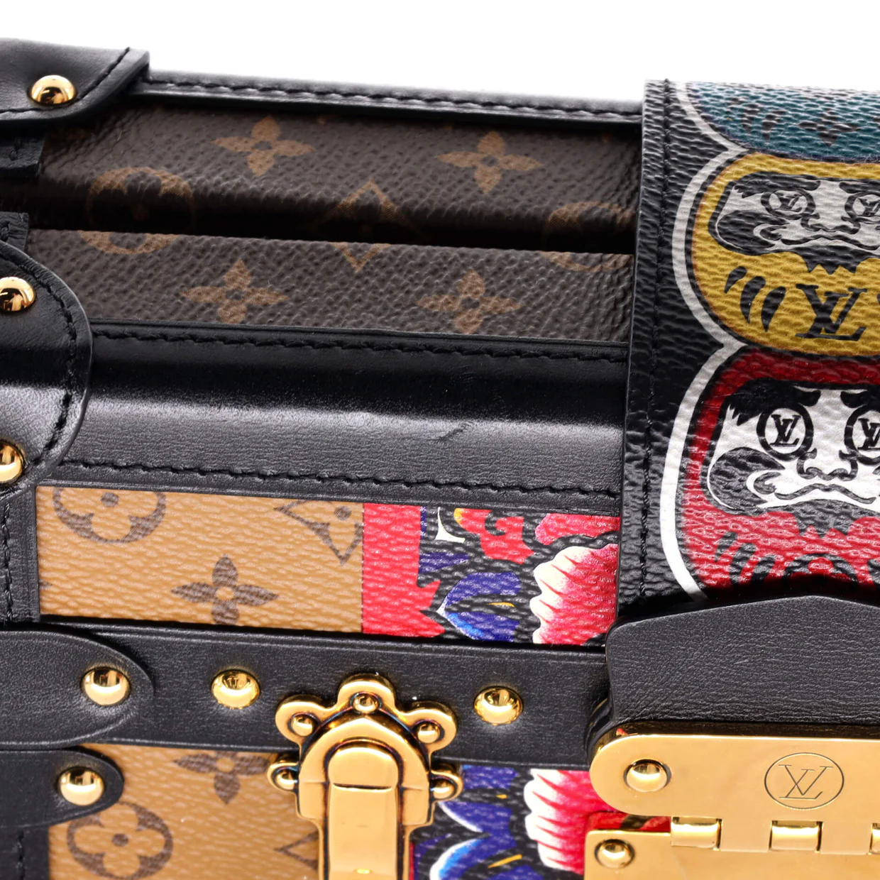 Petite Malle Handbag Limited Edition Kabuki Monogram Canvas - Deep Luxury