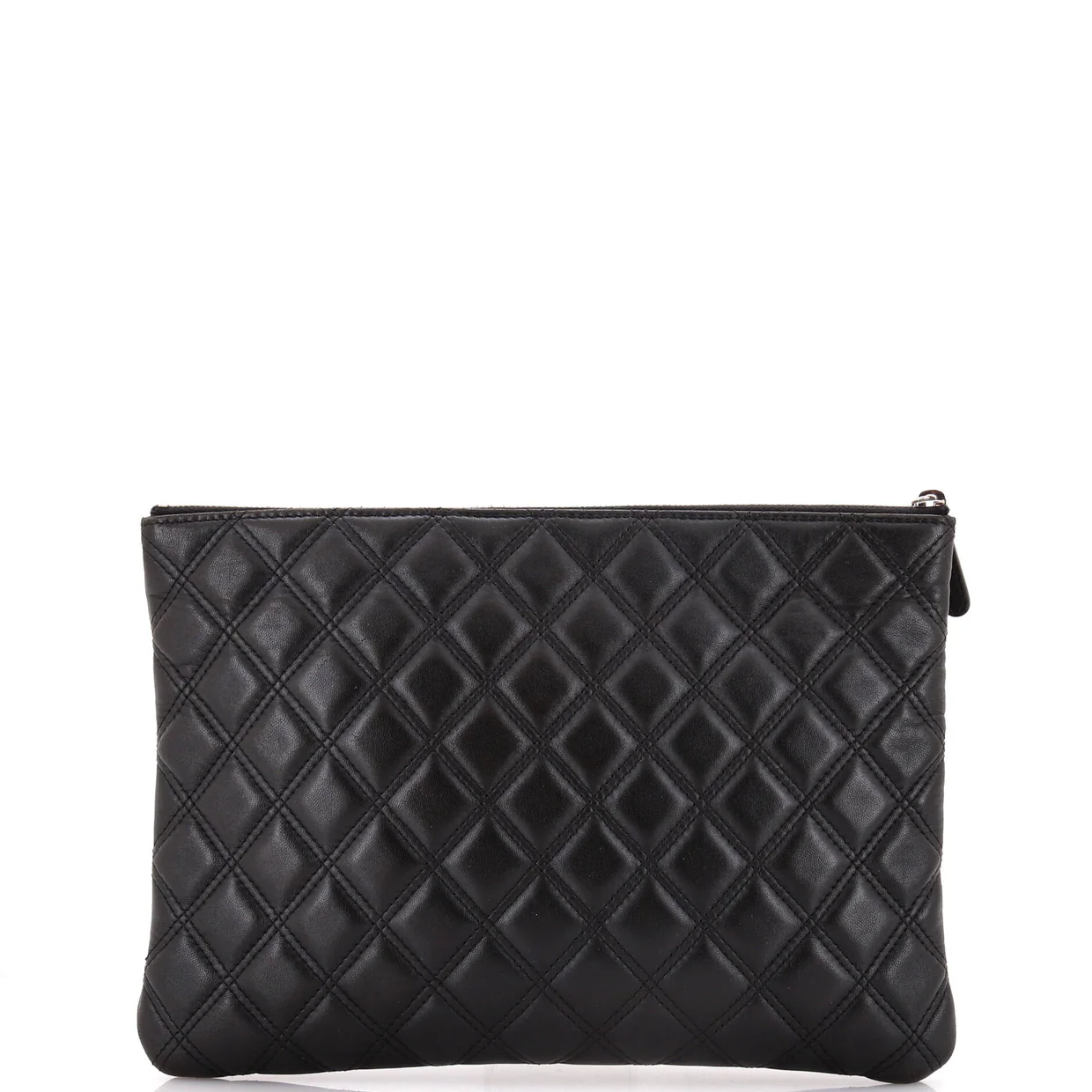Double Stitch O Case Clutch Lambskin Medium - Deep Luxury