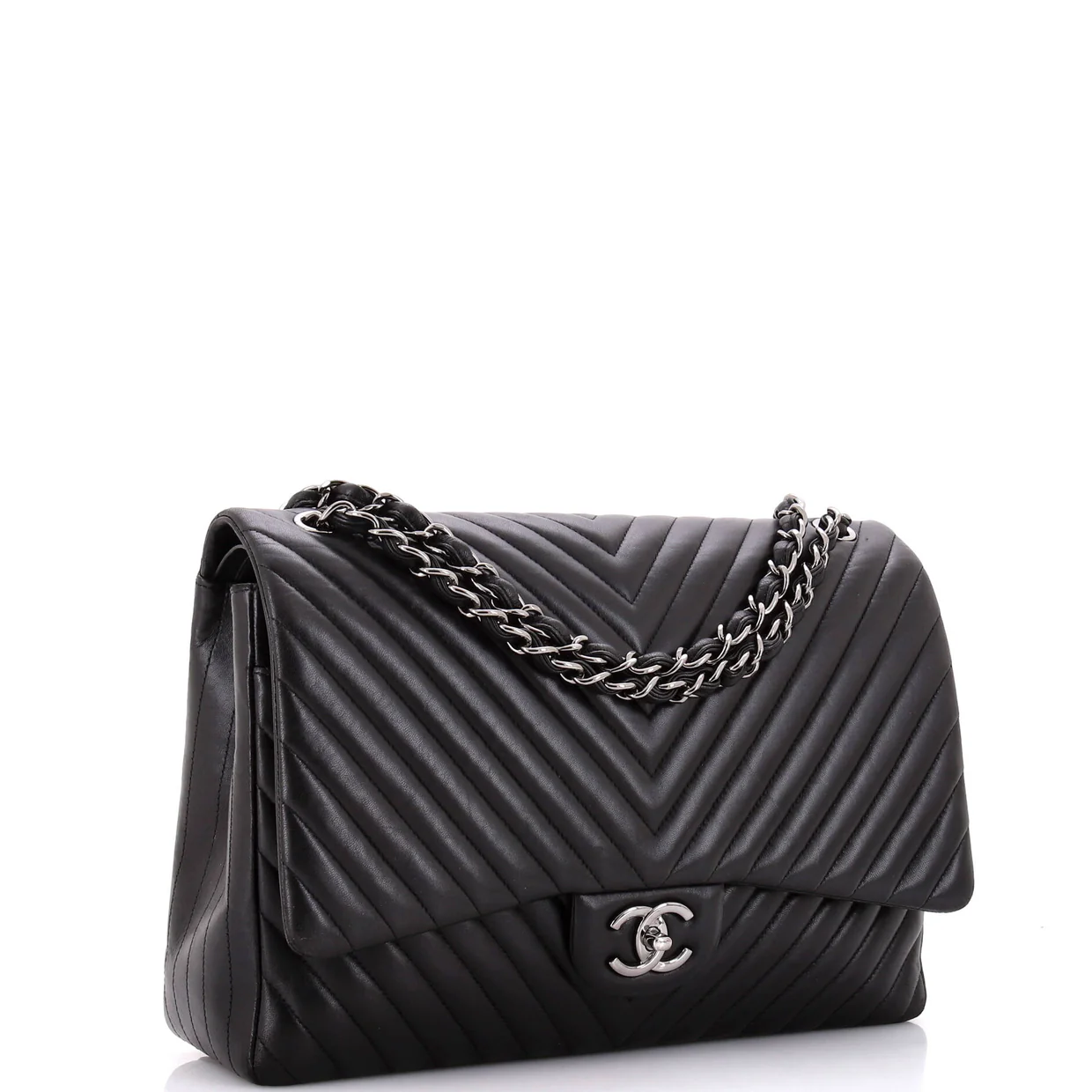 Classic Double Flap Bag Chevron Lambskin Maxi - Deep Luxury