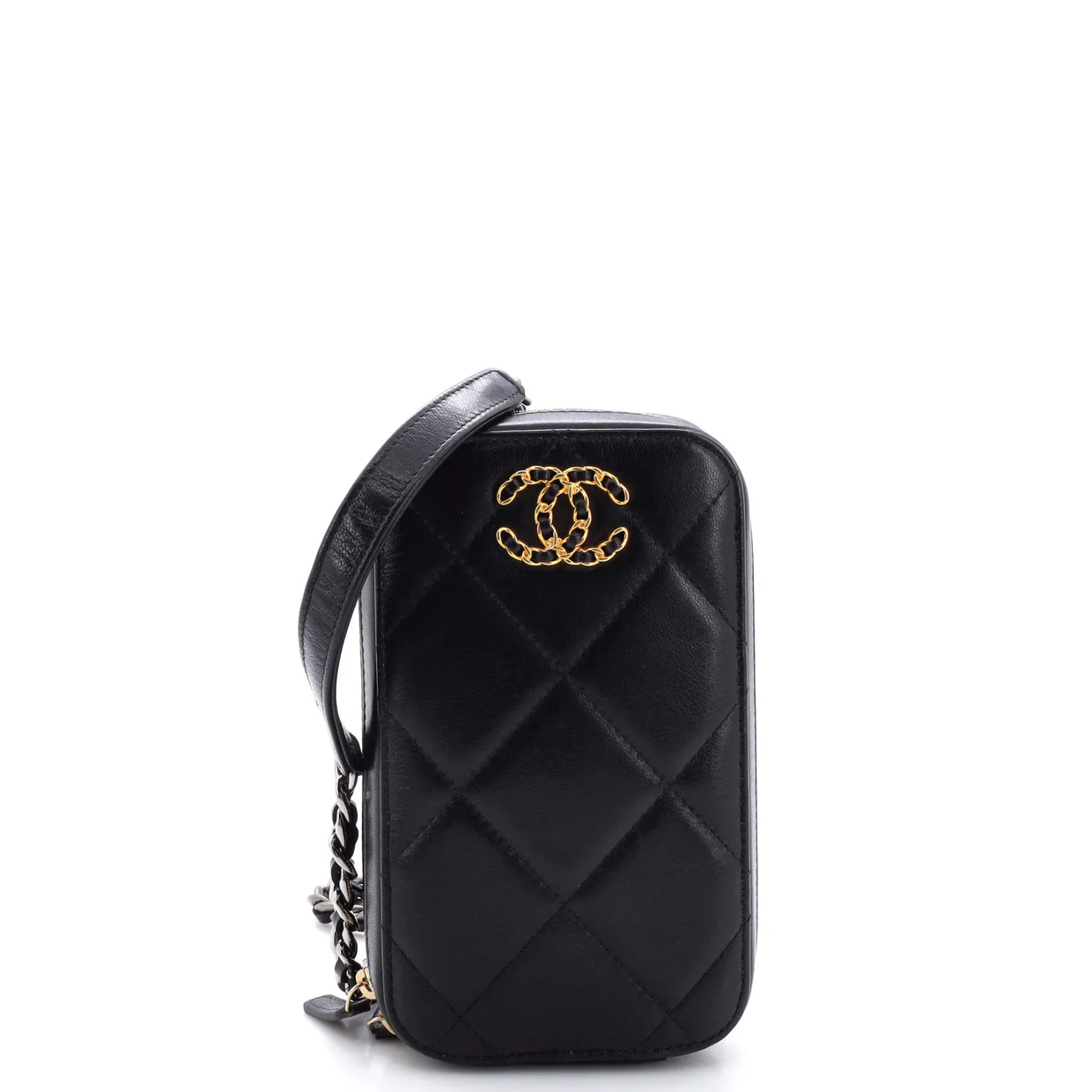 19 Phone Holder Crossbody Bag Quilted Lambskin - Deep Luxury