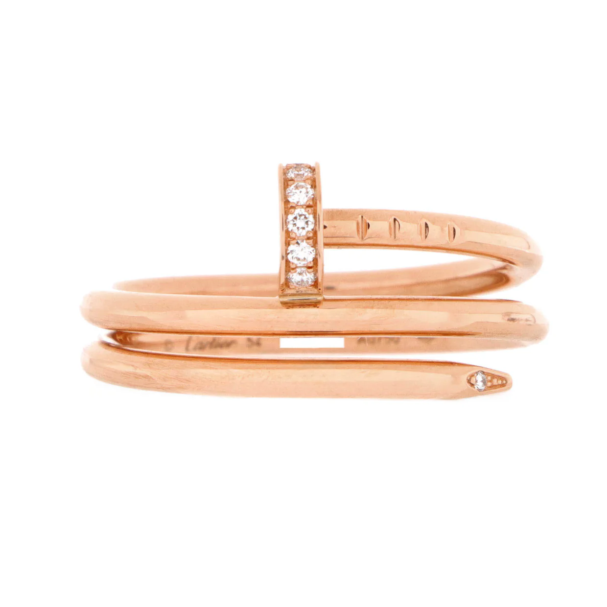 Juste un Clou Double Ring 18K Rose Gold and Diamonds Small - Deep Luxury