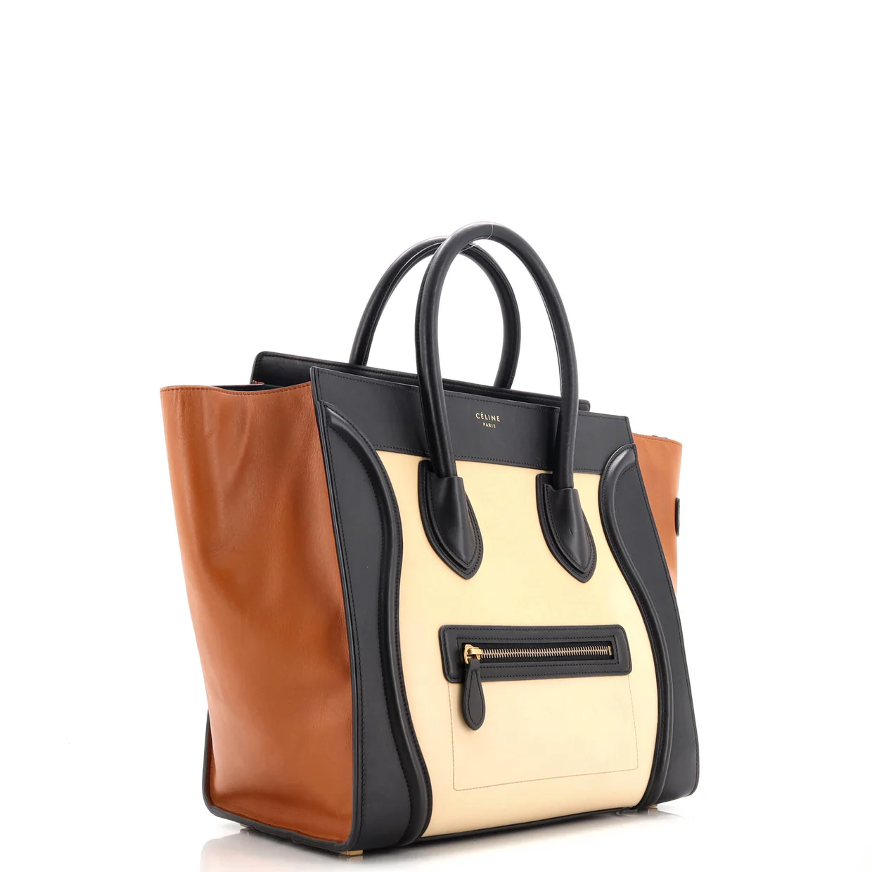 Tricolor Luggage Bag Leather Mini - Deep Luxury