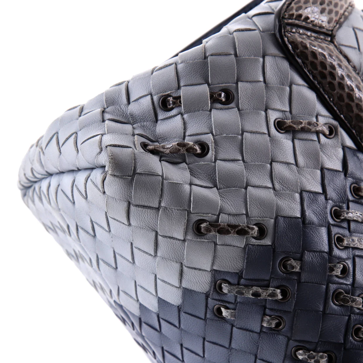 Club Stitch Olimpia Knot Flap Bag Intrecciato Nappa and Snakeskin Medium - Deep Luxury