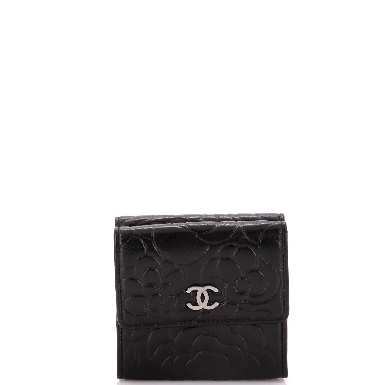 Trifold Wallet Camellia Lambskin Compact - Deep Luxury