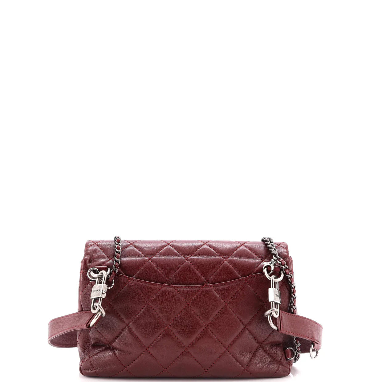 Double Carry Chain Waist Bag Quilted Goatskin Small - Deep Luxury