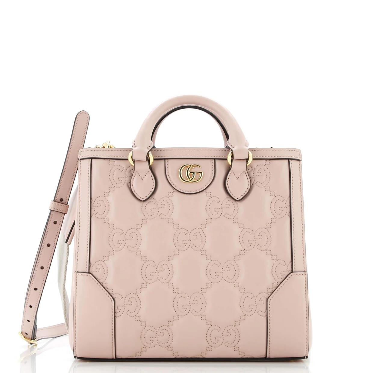 GG Top Handle Tote GG Matelasse Leather Mini - Deep Luxury