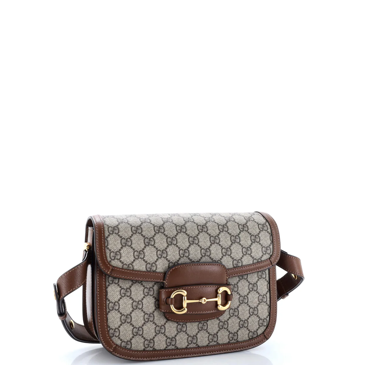 Horsebit 1955 Shoulder Bag GG Coated Canvas with Leather Small - Deep Luxury