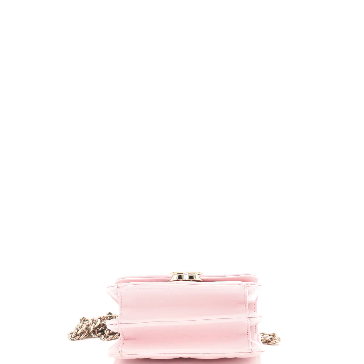 Coco Enamel Top Handle Flap Clutch with Chain Quilted Lambskin - Deep Luxury