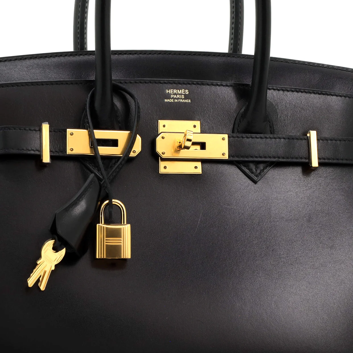 Birkin Sellier Bag Noir Box Calf with Gold Hardware 30 - Deep Luxury