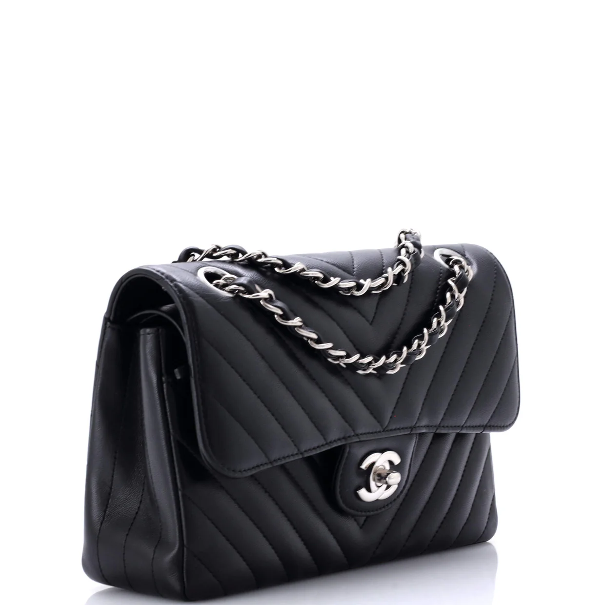 Classic Double Flap Bag Chevron Lambskin Small - Deep Luxury