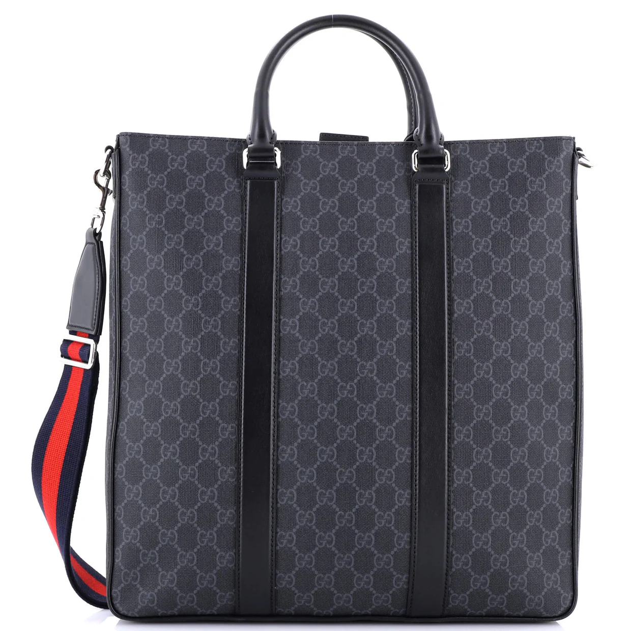 Web Strap Convertible Tote GG Coated Canvas Medium - Deep Luxury