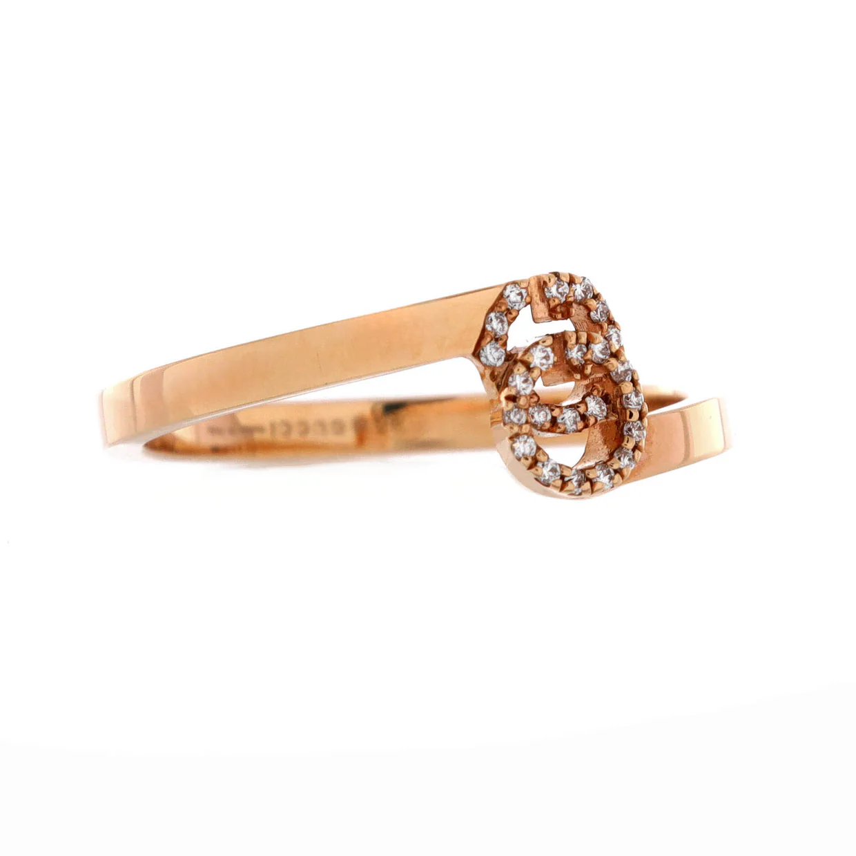 GG Running Ring 18K Rose Gold with Diamonds 7mm - Deep Luxury
