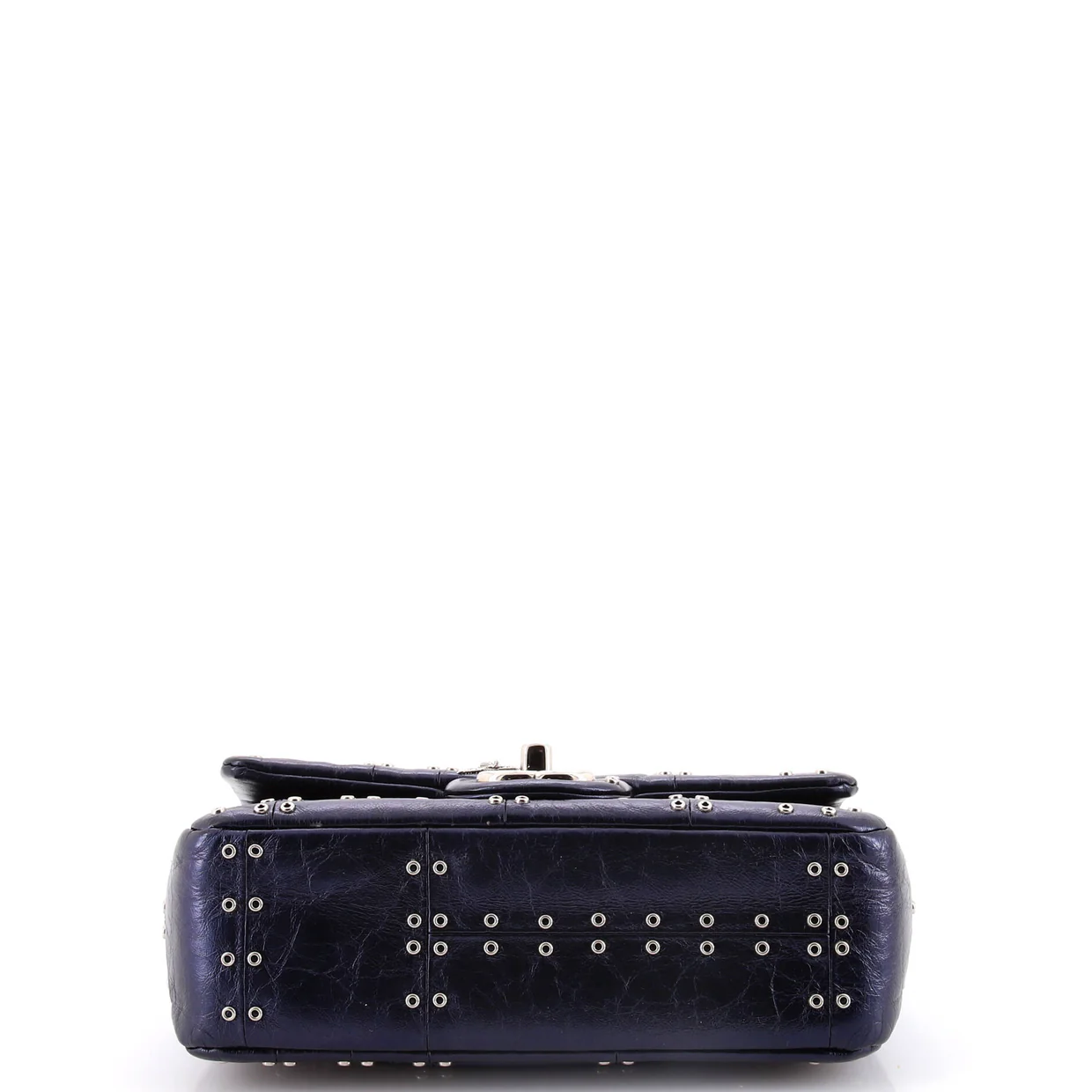 Airlines Classic Single Flap Bag Grommet Studded Calfskin Mini - Deep Luxury