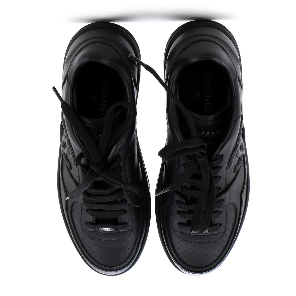 Women's CC Low-Top Sneakers Perforated Leather - Deep Luxury