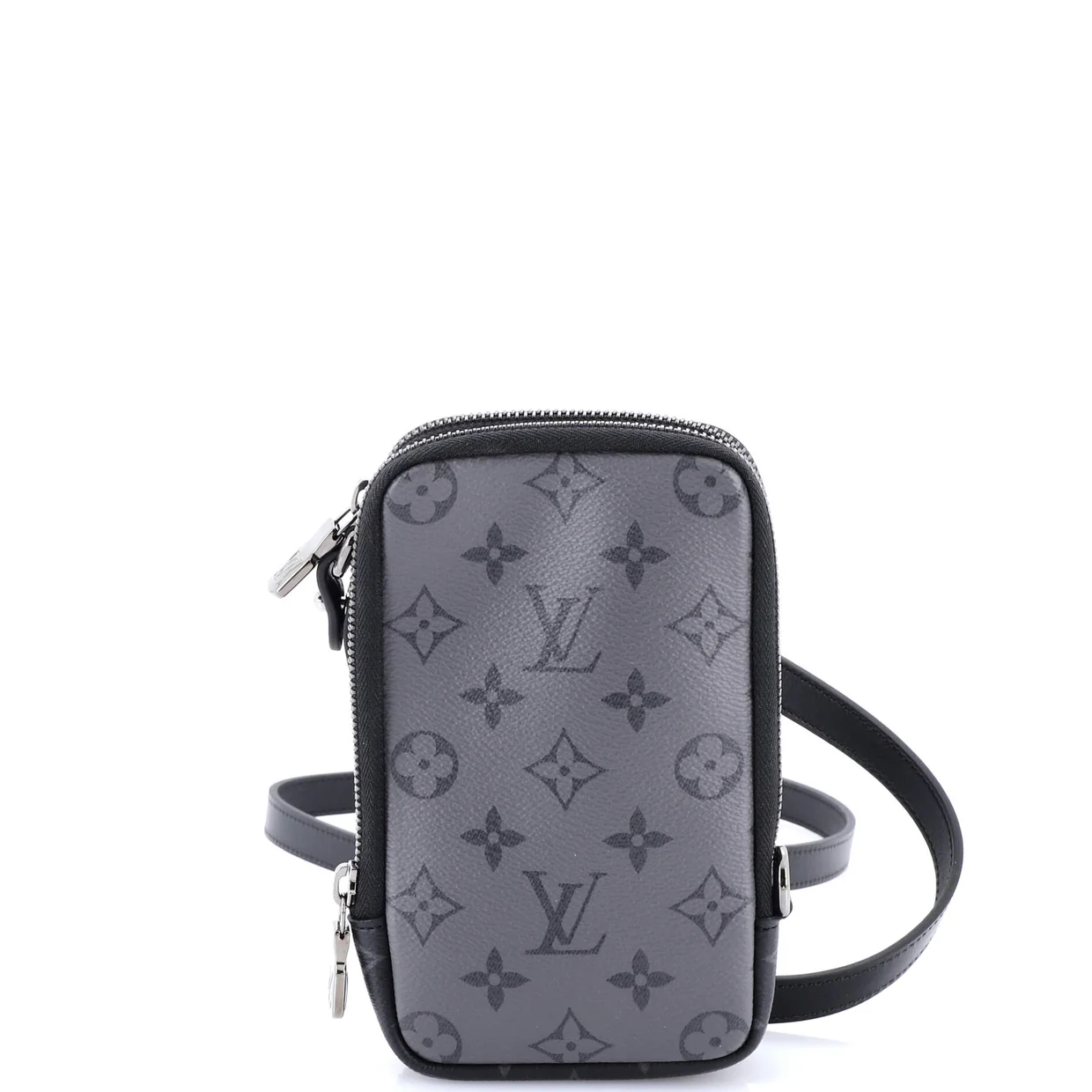 Double Phone Pouch Reverse Monogram Eclipse Canvas - Deep Luxury