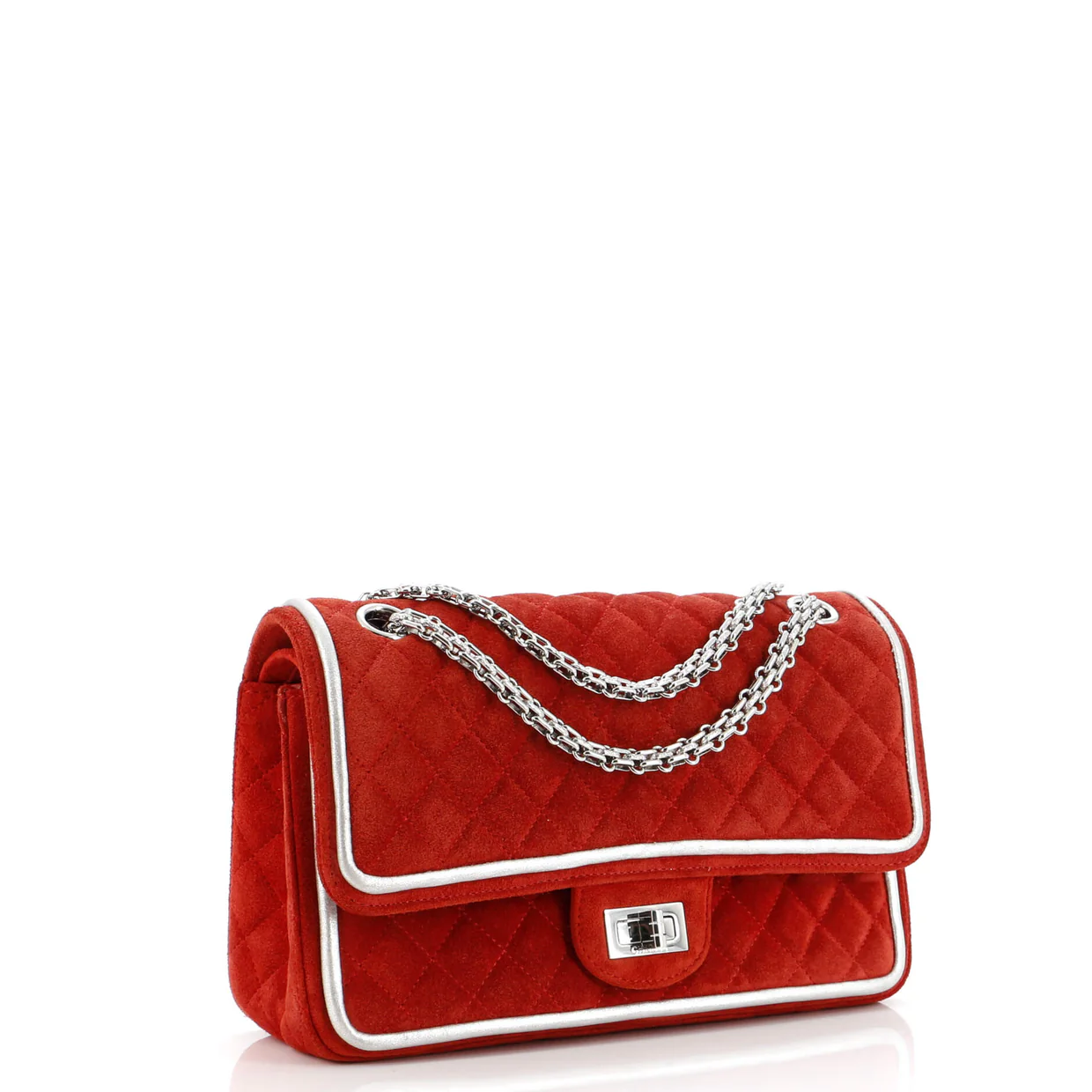 Reissue 2.55 Flap Bag Quilted Suede with Metallic Calfskin 225 - Deep Luxury