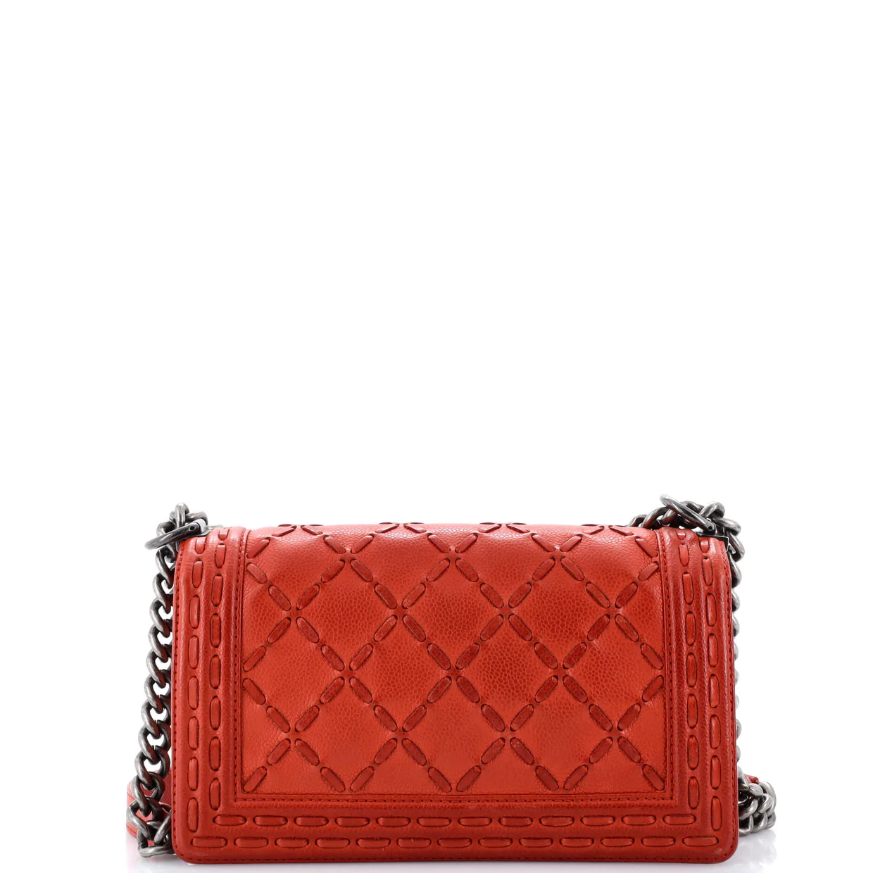 Paris-Dallas Boy Flap Bag Whipstitch Caviar Old Medium - Deep Luxury