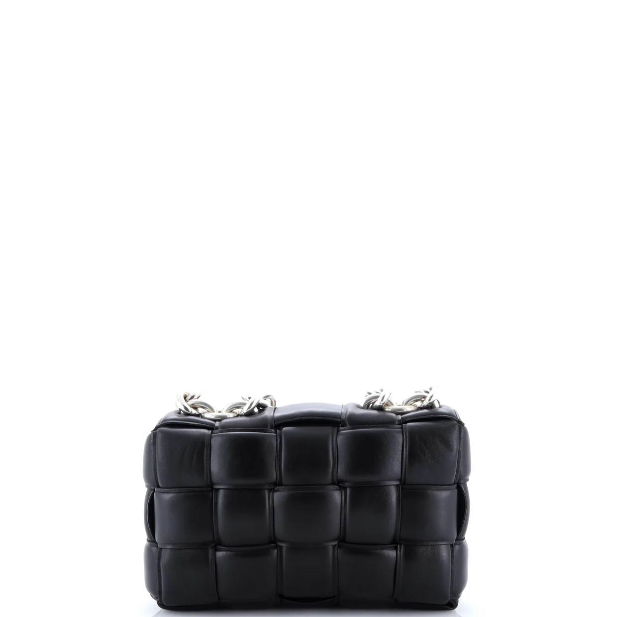 Cassette Chain Crossbody Bag Padded Maxi Intrecciato Leather - Deep Luxury