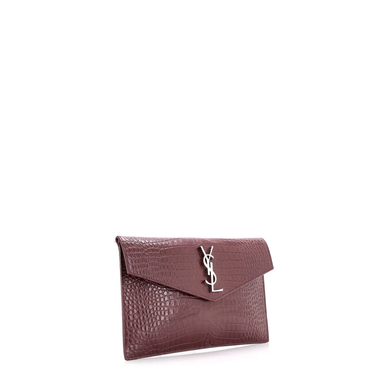 Uptown Pouch Crocodile Embossed Leather - Deep Luxury