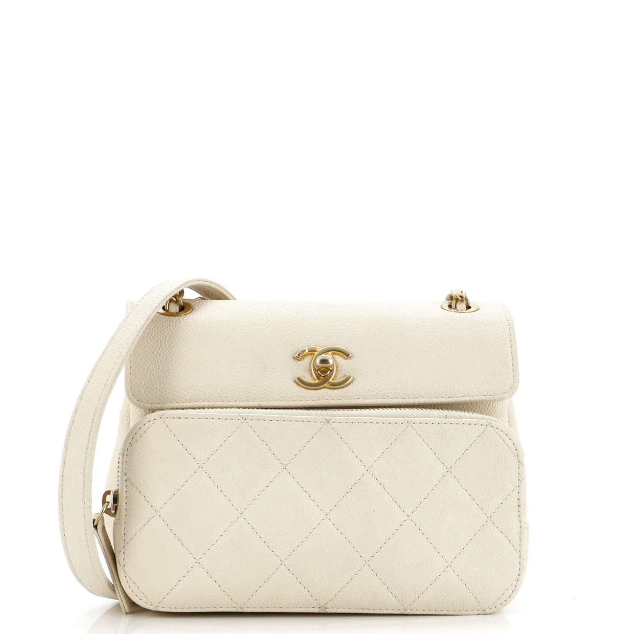 Business Affinity Flap Messenger Bag Caviar - Deep Luxury