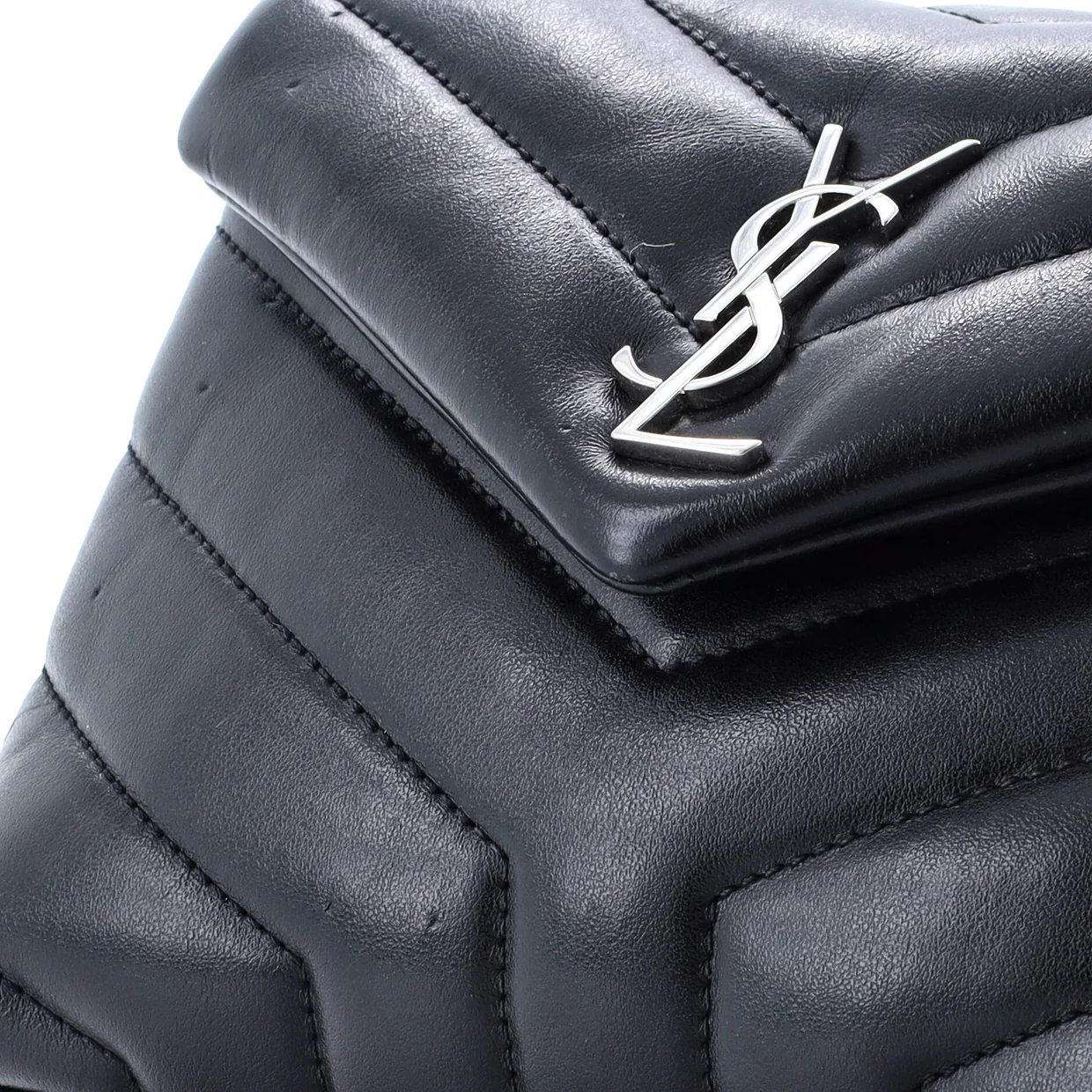 Loulou Shoulder Bag Matelasse Chevron Leather Toy - Deep Luxury