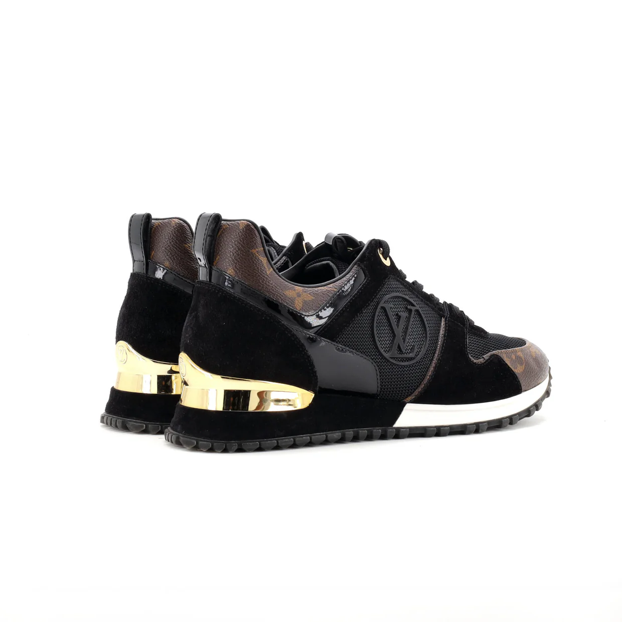 Women's Run Away Sneakers Mesh with Monogram Canvas and Suede - Deep Luxury