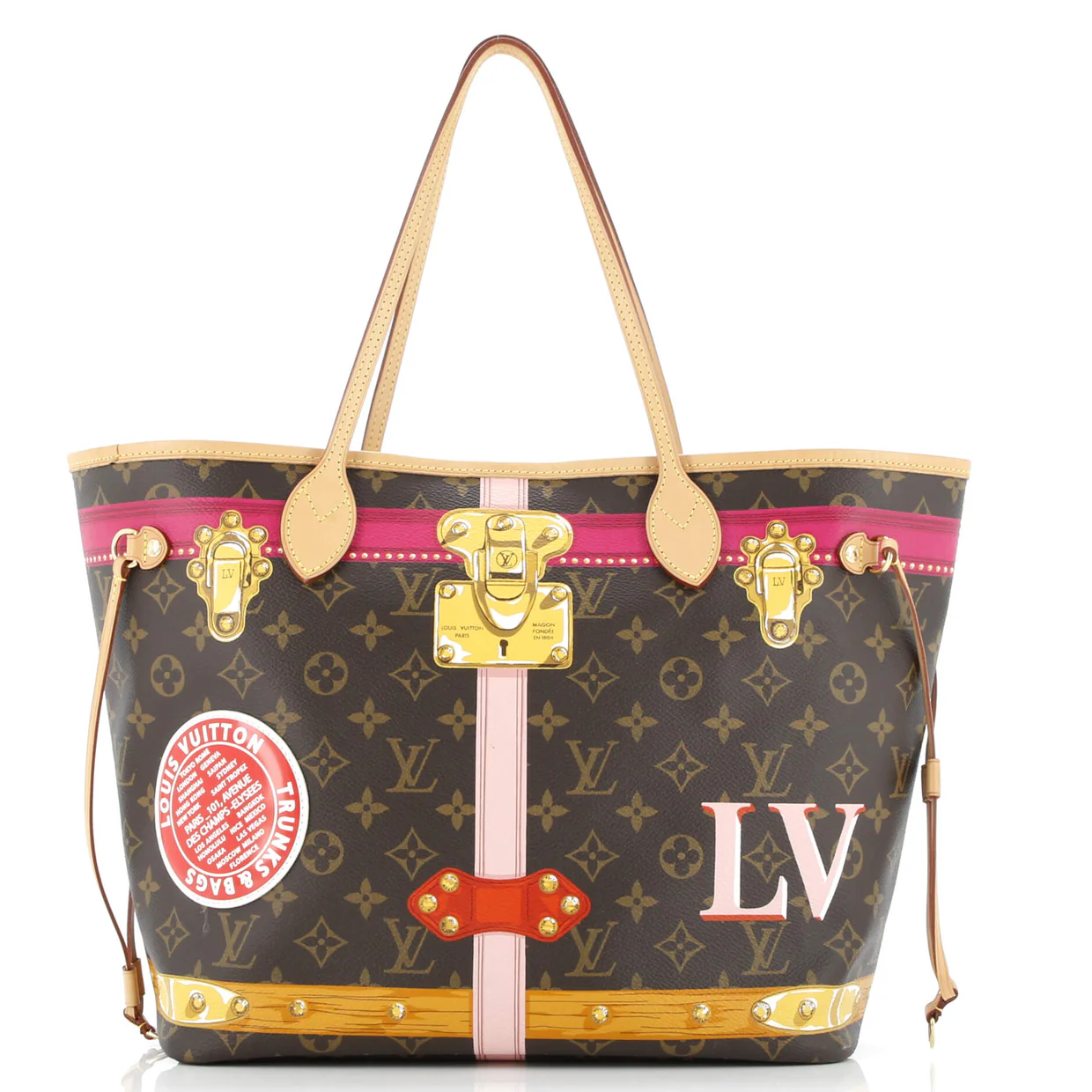 Neverfull NM Tote Limited Edition Summer Trunks Monogram Canvas MM - Deep Luxury