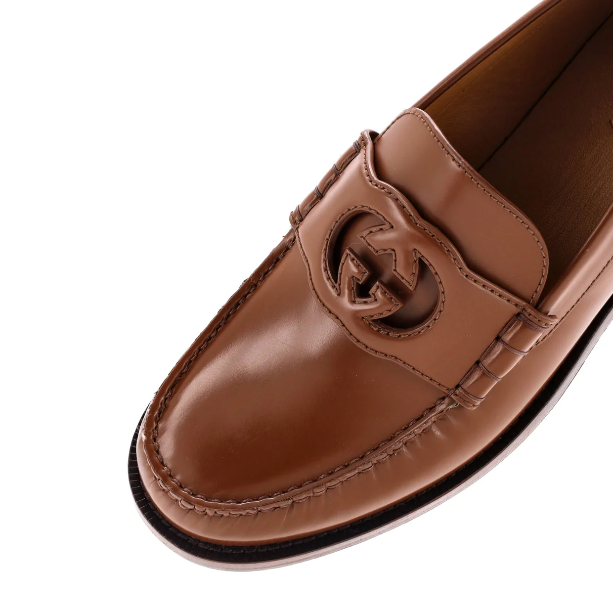 Men's Interlocking G Cutout Loafers Leather - Deep Luxury