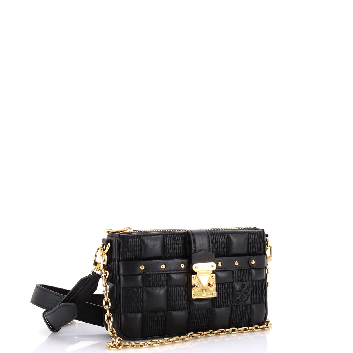 Pochette Troca Damier Quilted Lambskin MM - Deep Luxury