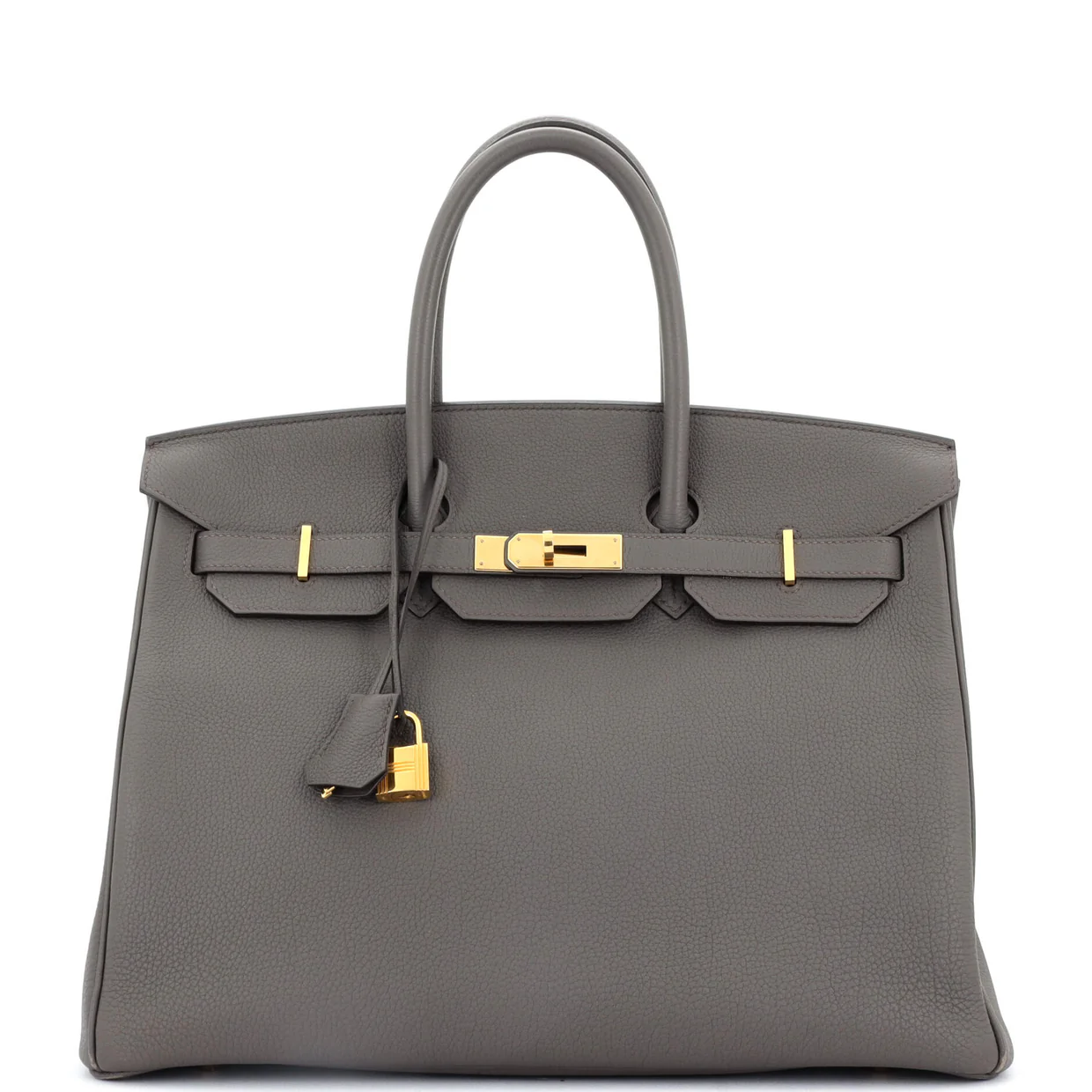 Birkin Handbag Grey Togo with Gold Hardware 35 - Deep Luxury