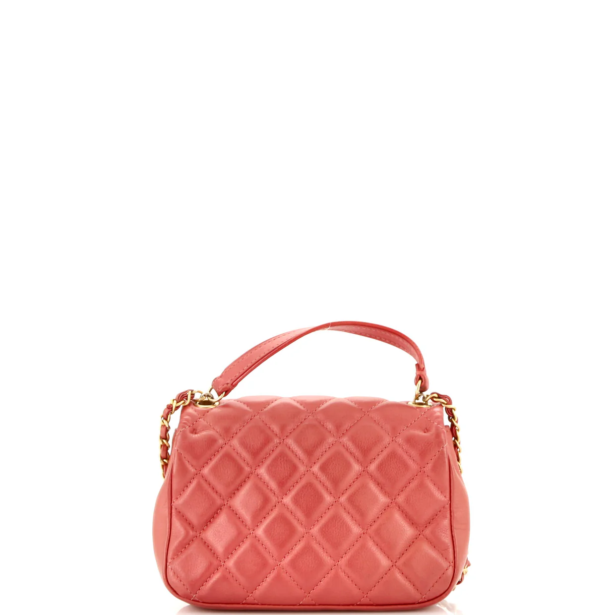 Front Pocket Top Handle Flap Bag Quilted Calfskin Mini - Deep Luxury