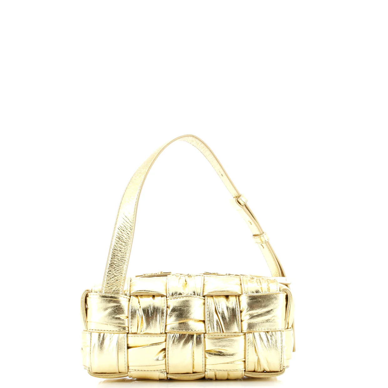 Brick Cassette Shoulder Bag Maxi Intrecciato Plisse Leather Small - Deep Luxury