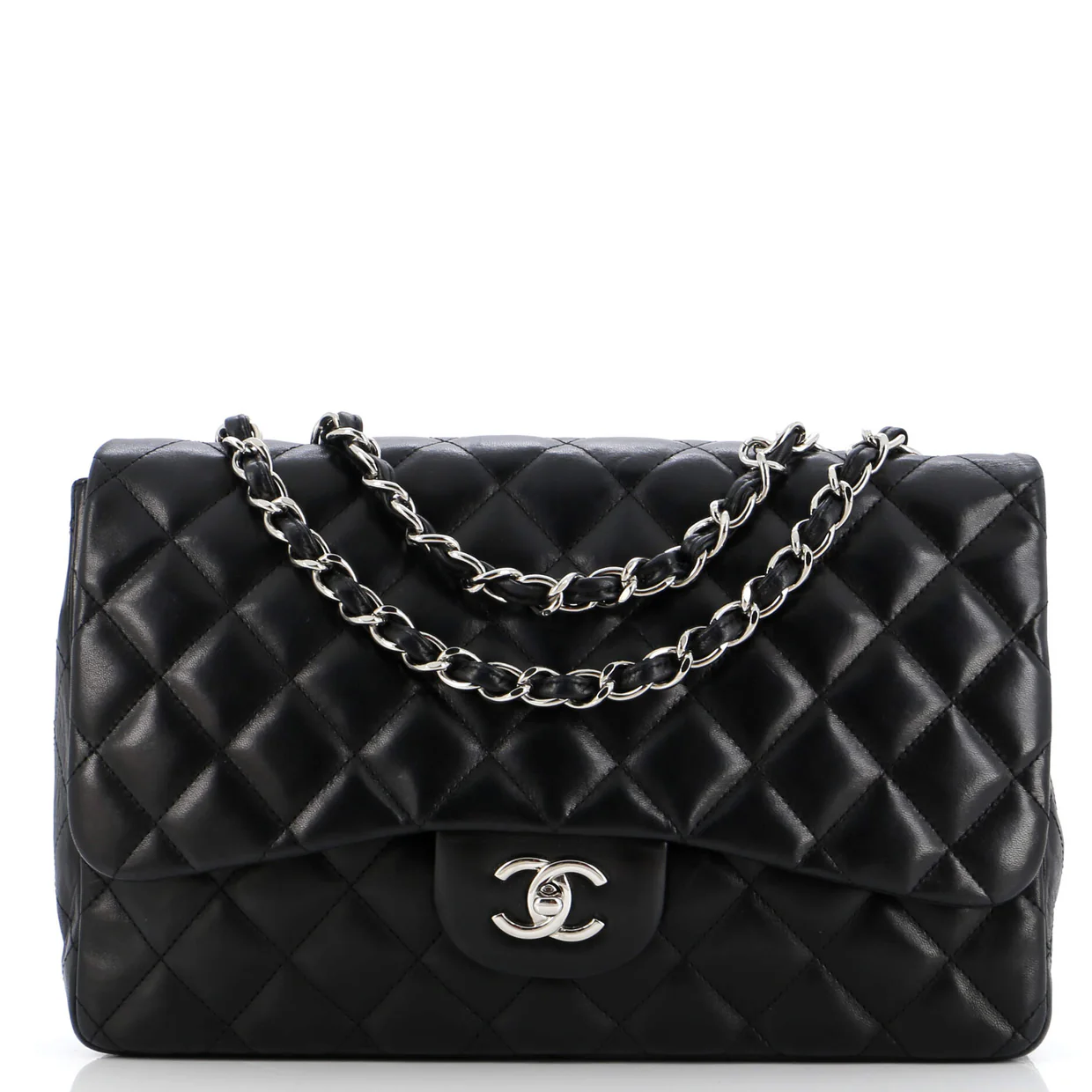 Classic Single Flap Bag Quilted Lambskin Jumbo - Deep Luxury