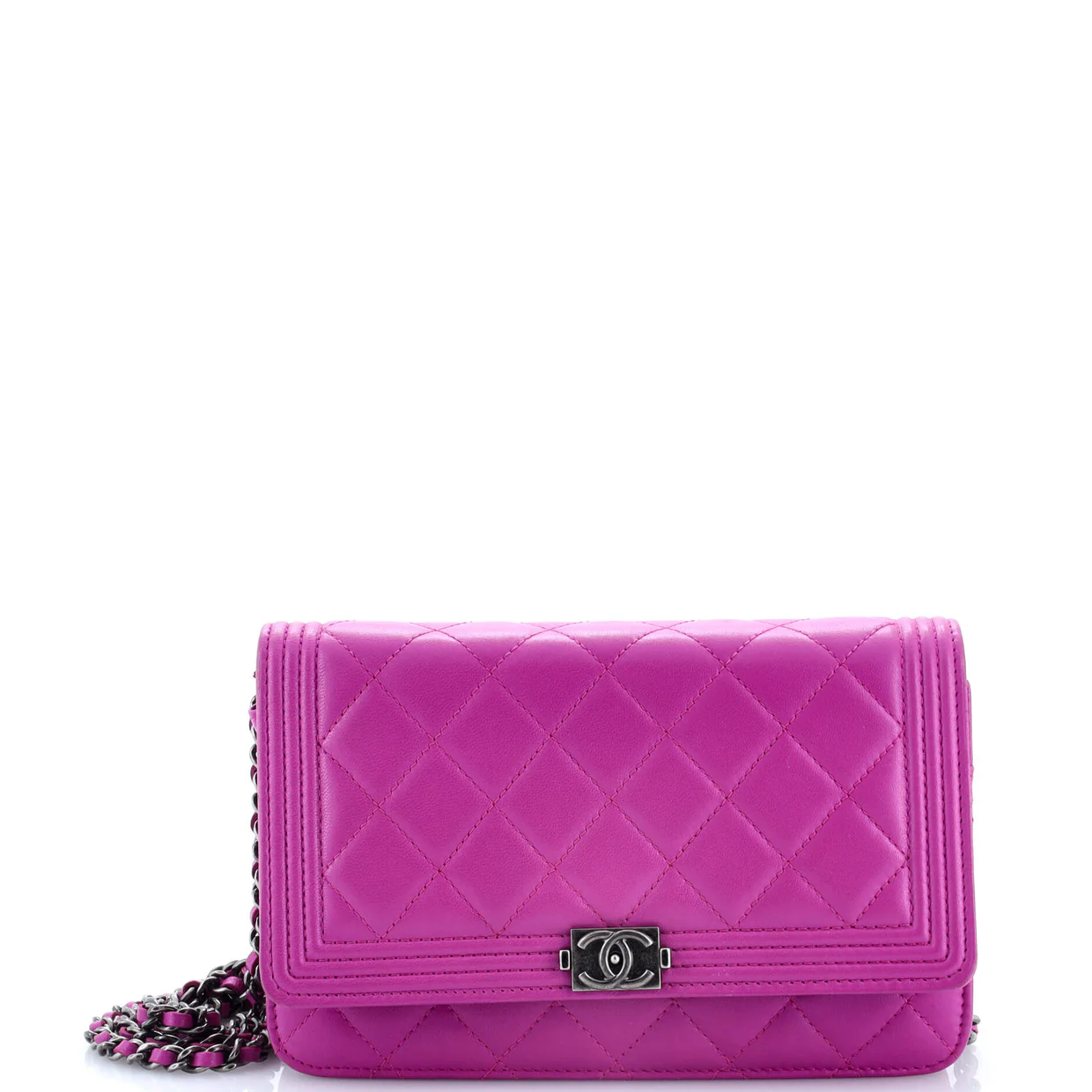 Boy Wallet on Chain Quilted Lambskin - Deep Luxury