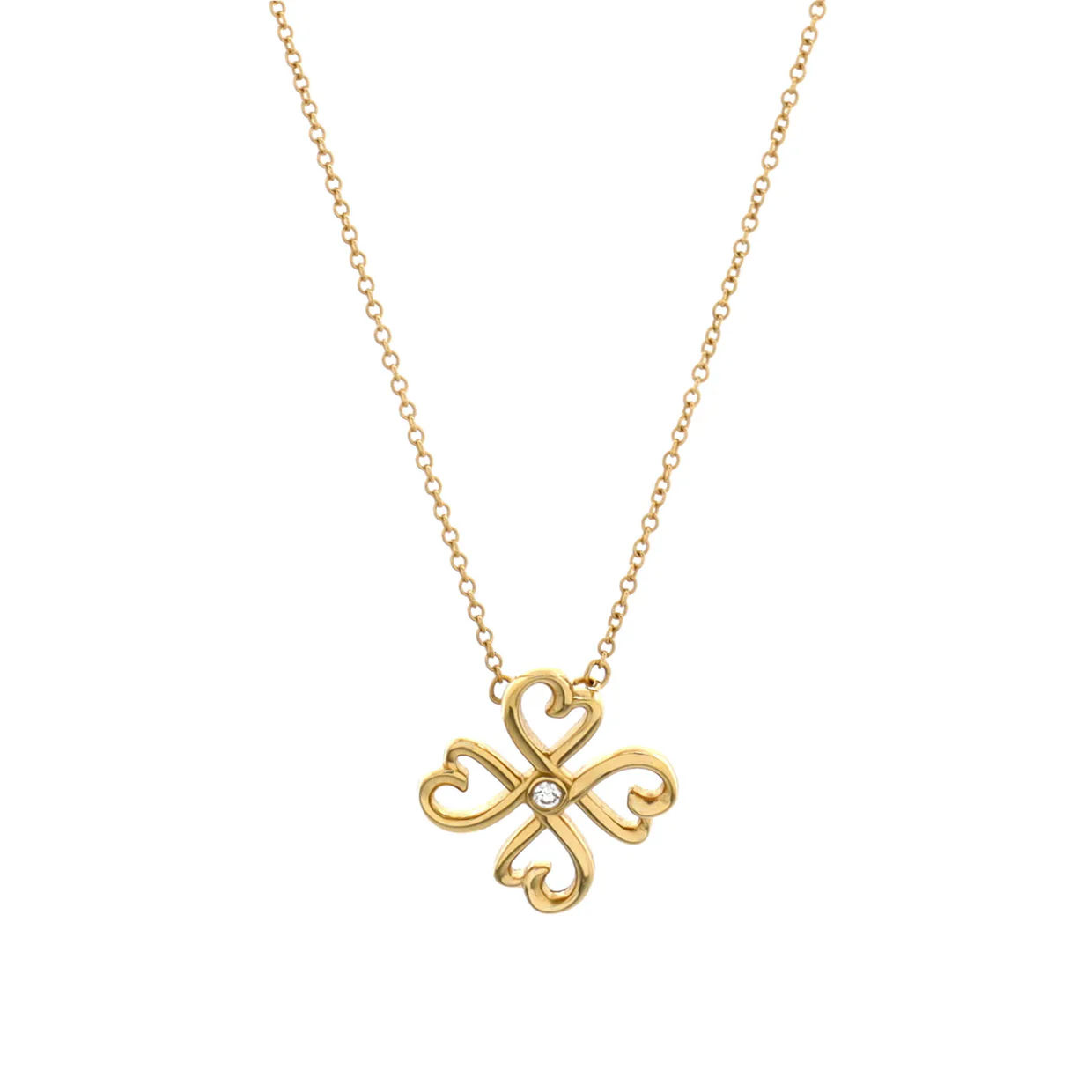 Paloma Picasso Loving Heart Pendant Necklace 18K Yellow Gold with Diamond - Deep Luxury