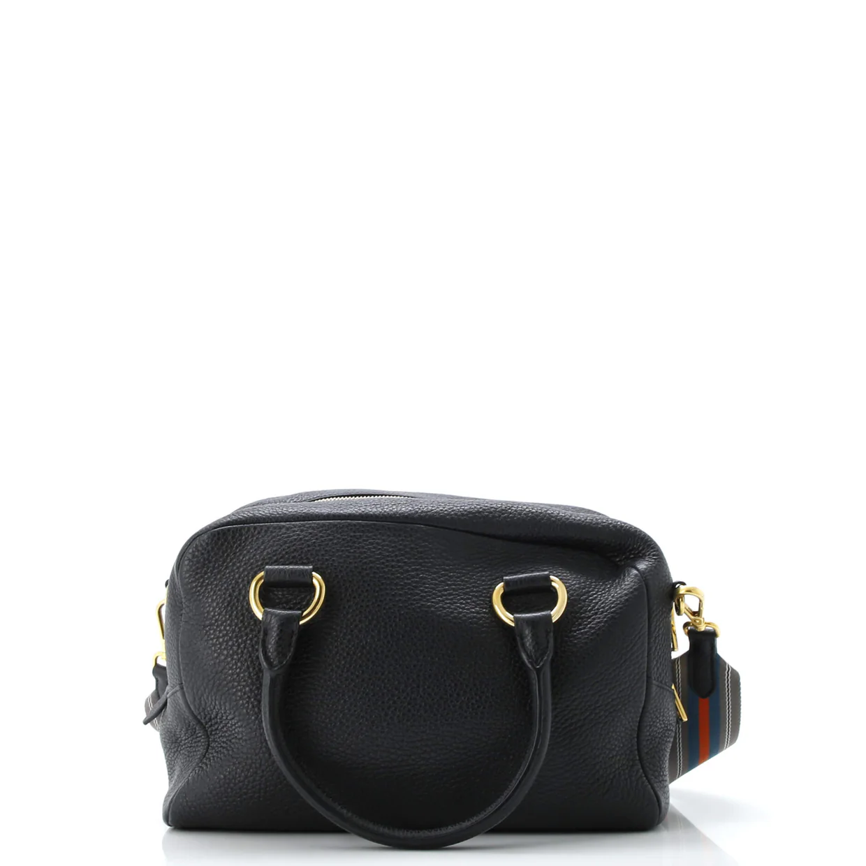 Striped Strap Convertible Bauletto Bag Vitello Phenix Medium - Deep Luxury