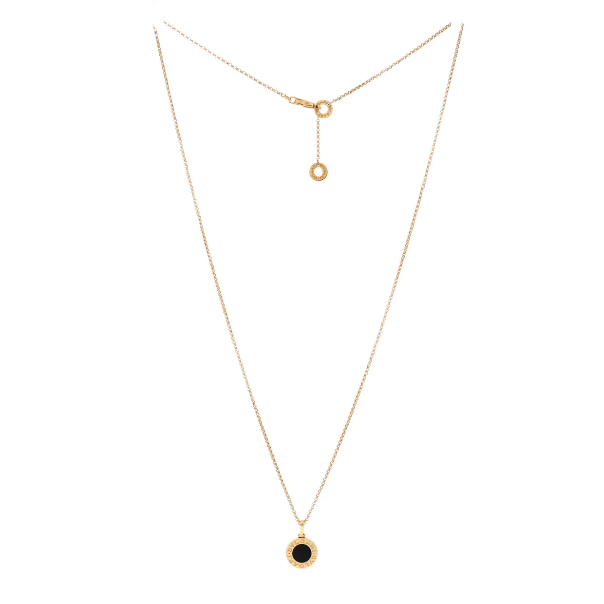Bvlgari Bvlgari Pendant Necklace 18K Yellow Gold with Onyx - Deep Luxury