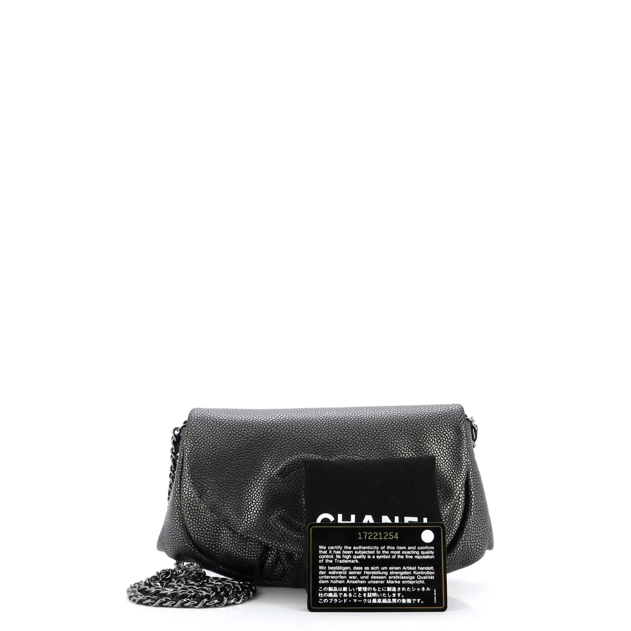 Half Moon Wallet on Chain Caviar - Deep Luxury