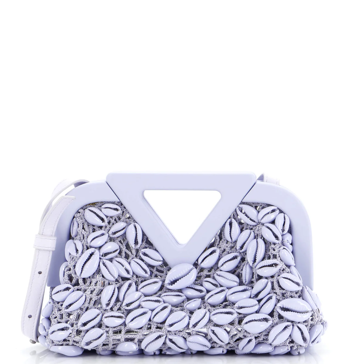 Point Shoulder Bag Shell Embellished Crochet Small - Deep Luxury