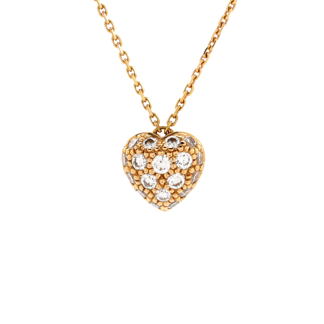 Heart Pendant Necklace 18K Rose Gold and Diamonds - Deep Luxury