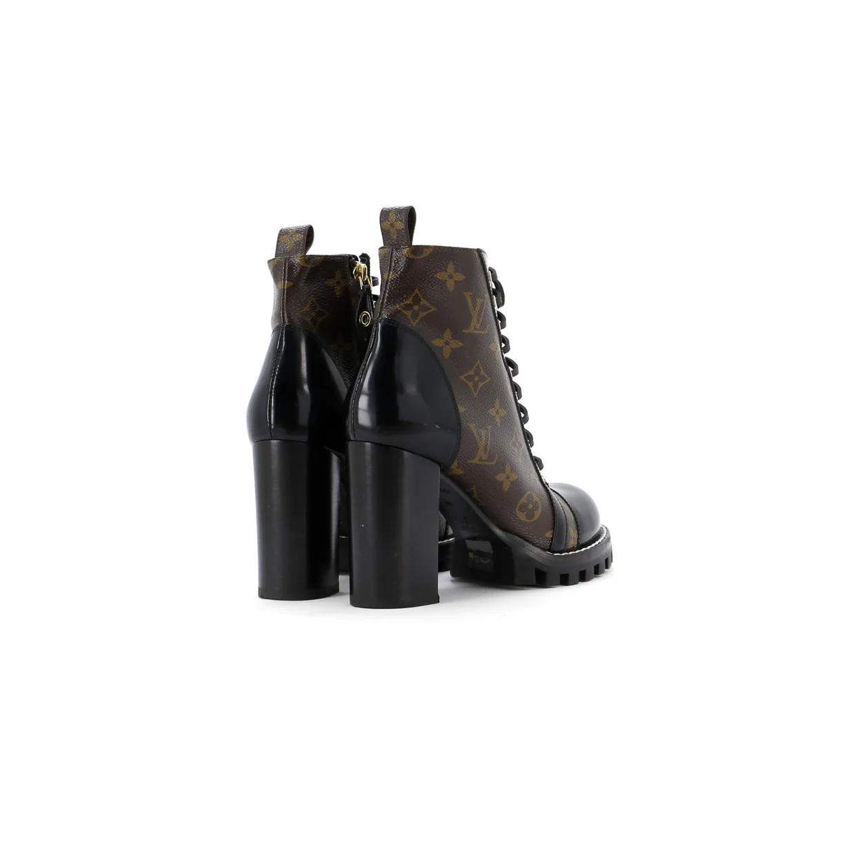 Women's Star Trail Ankle Boots Monogram Canvas with Patent - Deep Luxury