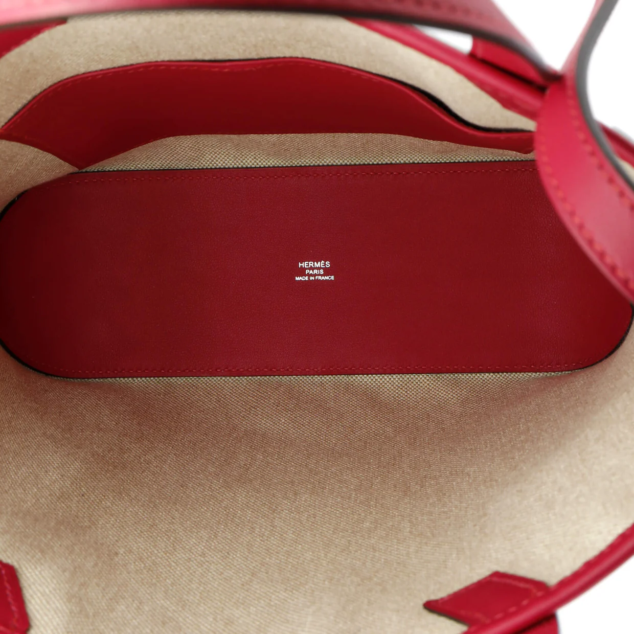 Cabas H en Biais Tote Tufted Motif Canvas with Leather 27 - Deep Luxury