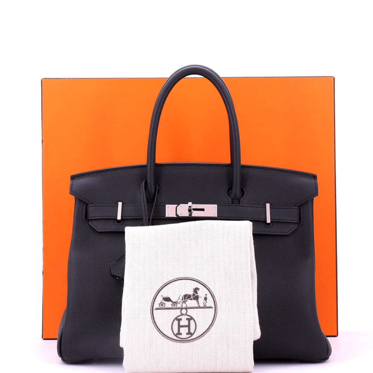 Birkin Handbag Grey Togo with Palladium Hardware 30 - Deep Luxury