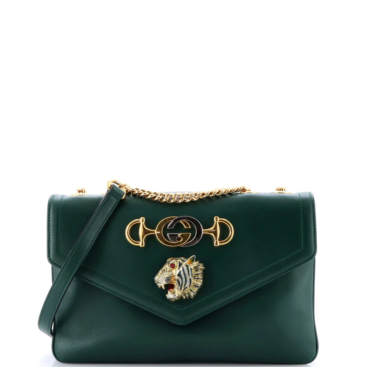 Rajah Chain Shoulder Bag Leather Medium - Deep Luxury