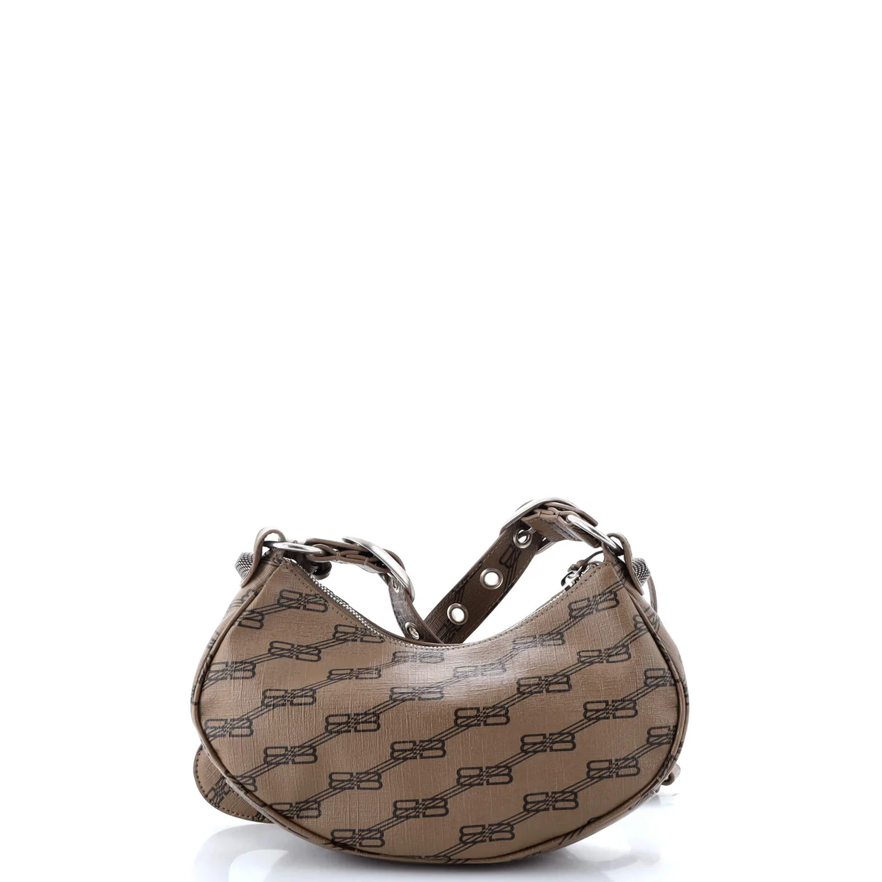 Le Cagole Giant Studs Shoulder Bag BB Monogram Coated Canvas XS - Deep Luxury