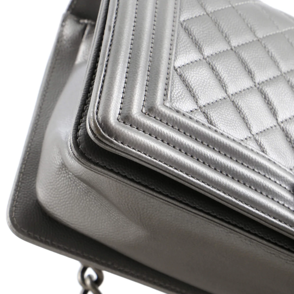 Boy Flap Bag Quilted Caviar Old Medium - Deep Luxury